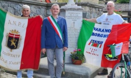 Il “ciclista della memoria” è stato in valle d’aosta