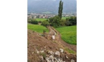 Lavori in corso a Saint-Christophe sul sentiero che porta alla chiesa