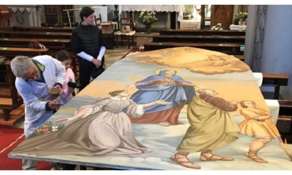 Domenica nella chiesa di Saint Léonard a Bosses si presenta la tela che sostituisce l’affresco ottocentesco andato perduto