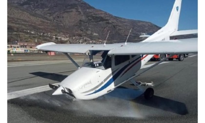 Atterraggio difficile a causa del vento Danneggiato un aereo da turismo