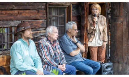 Michelangelo Pistoletto e Oscar Farinetti alle Maisons de Judith di Courmayeur