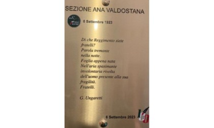 Una targa nel Salone Ducale del Municipio di Aosta celebra i cento anni della Sezione Valdostana dell’Ana