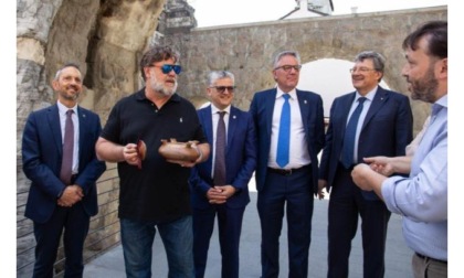 Il “gladiatore” in visita ai monumenti di Aosta romana