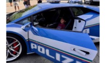 La Lamborghini Huracan della Polizia ad Aosta per la campagna sulla guida sicura